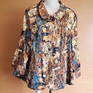 Mirror Image Women's Multicolor Abstract Print jacket button front